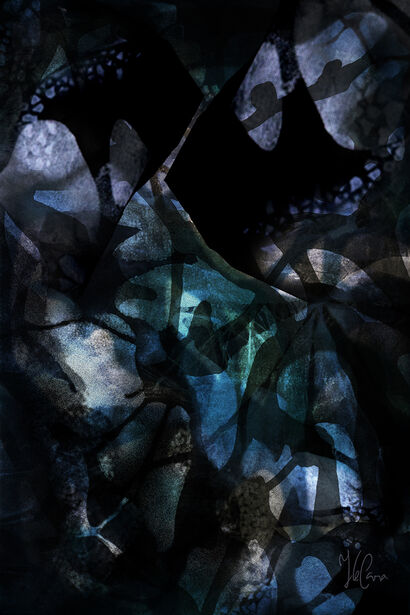 Questioning the Shadow: Under the River in Blue - a Digital Graphics and Cartoon Artowrk by YLECARA